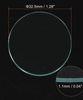 Six Pack Watch Crystal Lenses 32.5mm Diameter Round Flat Mineral Glass Replacement Parts For Watch Repair And DIY Watchmaking