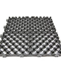 Bottom view of Modular Interlocking Deck Tiles 13x13 Inch Heavy Duty For Garage Floors Car Wash Facilities Indoor Outdoor Use Gray Pack Of 20 Slip Resistant Non Rot Durable.