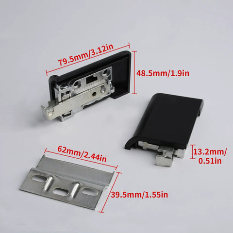 Kitchen Cabinet Metal Hanger Suspension Bracket For Surface Mounted Wall Cabinets shown with dimensions and rustproof zinc alloy