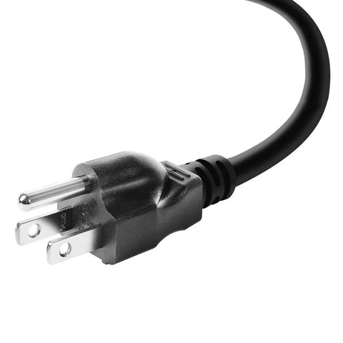 Beefy 6 Foot 18 AWG 3 Prong Power Cord For Appliances Open End SJT Cable With NEMA 5 15P US Plug 125V 10A 1250W UL Listed Black