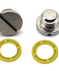 2 Pack Marine Lower Unit Oil Drain Plug Screw With Gasket Non Magnetic Three Eighths Inch Sixteen Thread Fits Mercury MerCruiser Kit