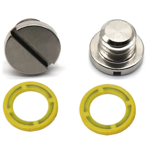2 Pack Marine Lower Unit Oil Drain Plug Screw With Gasket Non Magnetic Three Eighths Inch Sixteen Thread Fits Mercury MerCruiser Kit