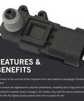 High Precision Car Fuel Tank Pressure Sensor for Vapor Vent Port Replacement Drop In With Delphi 3rd Gen Sensors OEM 16238399 9377680 09377680 16196060 Black front view