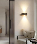 BFFGKGL Wabi Sabi LED Wall Sconce Vintage Industrial Natural Stone Wall Light Fixture Hardwired Mid Century Modern mounted on wall.