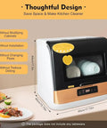 Smooth Operator Countertop Dishwasher With Heated Dry Cycle And Three Speed Wash Options delivers easy cleanup with a compact design.