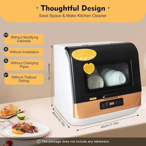 Smooth Operator Countertop Dishwasher With Heated Dry Cycle And Three Speed Wash Options delivers easy cleanup with a compact design.