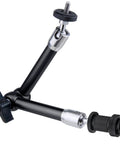 Pro Vision Arm Articulating Camera Mount With Removable Hot Shoe, Dual Ball Joints, 360 Degree Rotation, 90 Degree Pivot, Pro Grade Monitor Rig For Video Cameras And Field Setups black metal arm with hot shoe mount