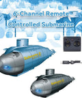 Ultra Fun Mini RC Submarine 6CH Remote Control Boat Nuclear Submarine Style Dive And Surface Action Waterproof Blue with controller