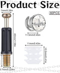 Diagram showcasing sizes of Durable Furniture Cam Lock Set With 20 Cam Nuts And 20 Cam Screws And 20 Plastic Expansion Nuts M6 X 40MM 3 In 1 Eccentric Hardware Kit For Quick, Strong DIY Assembly And Easy Repairs.