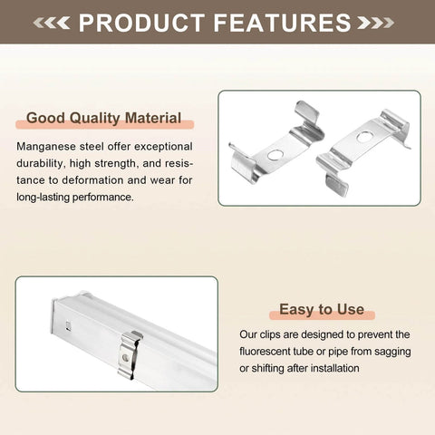 T5 Clip Bracket Hangers For LED Tubes Easy Install Light Fixture Clamps For T5 LEDs Aluminum Channel Mount