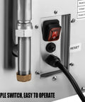 Control panel of Heavy Duty 55L Commercial Deep Fryer Oil Filter Machine With 12 Min Pump for Restaurant Kitchen.