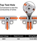 30 Pack T Tap Wire Connectors Kit With 3 And 4 Port Quick Push In Splitters For 24 12 AWG Wire, Compact Copper Terminals