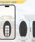 Key Fob Replacement For Nissan Altima Maxima Murano Infiniti G37 FX50 Q60 QX70 G25 G35 4 Button Push Start Smart Key size chart
