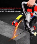 Ultra Heavy Duty Concrete Ring Saw With Pro Grade Brushless Motor and 270 Millimeter Deep Cut Capability for masonry wall drilling.