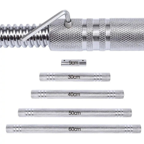 Dumbbell To Barbell Connector Rod, Silver Steel Tube With Ultra Precision Thread Design, Strength Training Bar Sizes