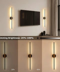 Rechargeable Battery Operated Wall Sconces Set Of 2 No Wiring Needed Gold And Black LED Wall Lights With Dimmable Lighting Remote Control