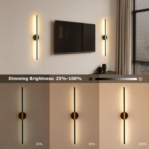 Rechargeable Battery Operated Wall Sconces Set Of 2 No Wiring Needed Gold And Black LED Wall Lights With Dimmable Lighting Remote Control