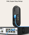 Back view of 2K PoE Doorbell Camera With Chime V2 Outdoor IP Security Cam connected to network for plug and play setup.
