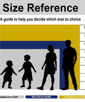 Size reference guide for backdrops showing height comparisons in inches and feet.