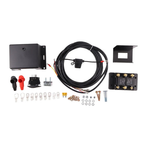 12V Electric Tarp Motor Switch Kit For Trucks With Solenoid, Rocker Switch, Bracket, Circuit Breaker, Wire Harness, Connectors