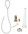 Top Shelf Spring Loaded Gate Latch Cable Pull Kit parts including steel spring, cable, and connectors for easy outdoor setup.