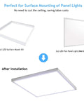 Image showing 6 Pack 2x2 LED Flat Panel Surface Mount Kit Aluminum Drop In Ready Ceiling Frame 24x24 Inches LED Panel Light Not Included.