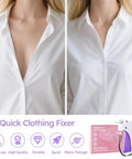 Comparison of a shirt before and after using a Handheld Tagging Gun For Clothing And Quick Stitch Gun Kit with 6 Needles 2000 Fasteners.