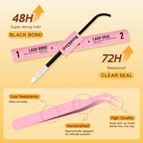 580 Piece Lash Clusters Kit For Natural DIY Eyelash Extensions Includes 30D 40D 50D 60D 80D 100D Clusters In 10 To 18 Mm Reusable