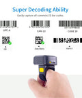 Ring Style 2D Barcode Scanner For All Day Wear Hands Free Portable Bluetooth Ring Reader scanning various barcodes