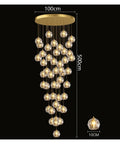 Modern Crystal Chandelier Pendant Light Straight Up Gorgeous Ace Indoor Fixture For Living Room And Stairwells with gold base and crystal drops.
