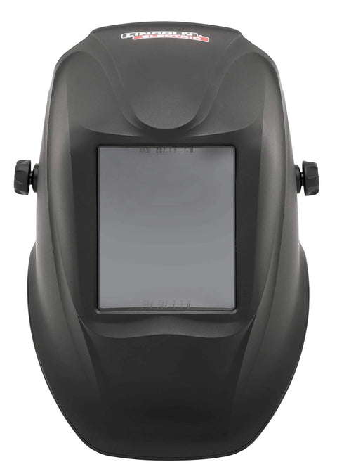 Front view of Viking Industrial Passive Black Welding Helmet for MIG TIG and Stick Welding, pro-grade black hood