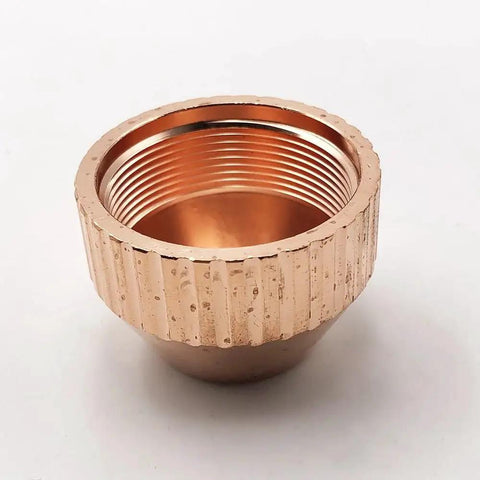 Copper nozzle shield for XF300 plasma cutter, universal fit, durable, high-temp resistant, side view
