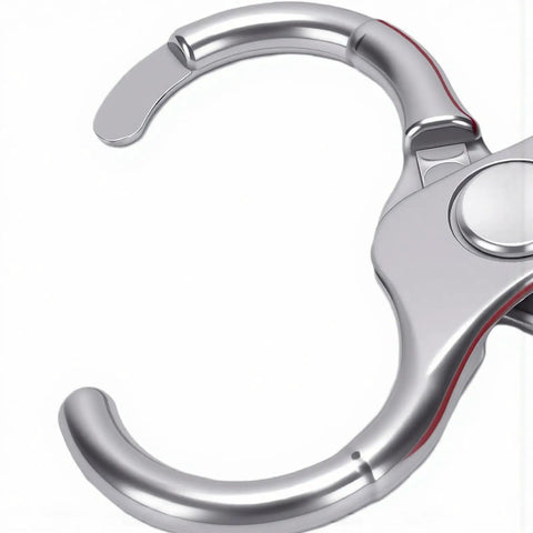 Close-up of 6 hole tamper proof hasp from Industrial Safety Lockout Kit With 6 Hole Tamper Proof Hasps For Equipment Shutdown And Maintenance Non Conductive Body With Aluminum Padlocks And 2 Keys Each Heavy Duty Lockout Tagout System
