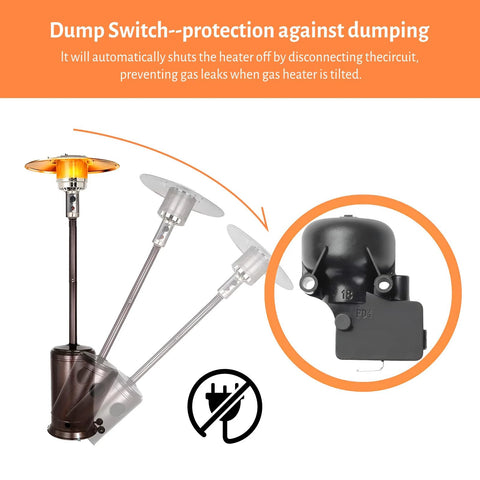 IDEASURE patio heater replacement parts: three 13.8-inch thermocouple rods and a dump switch sensor, front view