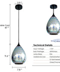 Colorful Glass Pendant Light For Kitchen Island 1 Pack Dope Modern 3D Hammered Glass Globe With Clear Shade dimensions chart