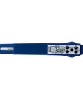 Compact Waterproof Digital Food Thermometer With 2.81 Inch Stem And FDA Recommended 1.5mm Probe, NSF Certified, HACCP, blue, top view