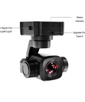 Rock Solid 4K AI Gimbal Camera For Rc Fpv Drones Packed With 6X Digital Zoom And Smart Motion Tracking showing controls and camera lens.
