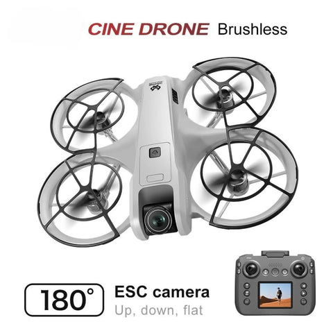 Mini Drone With Display Screen, Dual Cameras, FPV Remote, 360 Degree Propeller Guard, Optical Flow Positioning, Brushless Motor