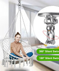 Silent Bearing Swivel Swing Hangers Stainless Steel Ceiling Mount Bracket For Aerial Yoga Silks, Swing Chair, Heavy Bag, Indoor Outdoor Use, No Squeak Quiet Swivel Hooks, Built To Last 2 Pack