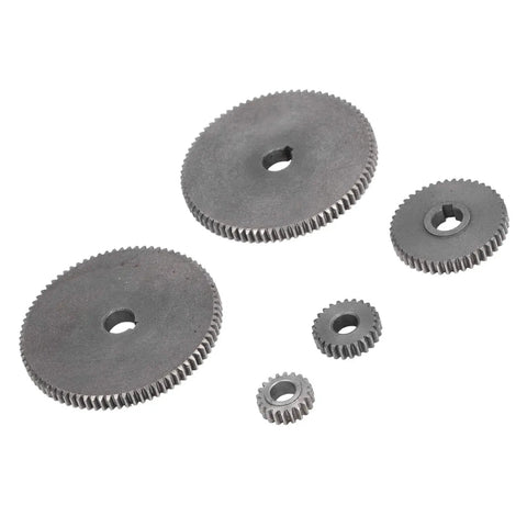 Pro Grade Mini Metal Lathe Gear Set Replacement Kit for T80 T45 T25 T20 Machines with Metal Cutting Accessories gears displayed