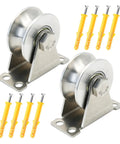 U Type Stainless Steel Groove Wheel Pulley For Wall Mounted Ceiling Lifting With Removable Double Bearing Durable Hoist Block Easy To Clean And Install Four 7mm Mounting Holes For Wood Metal Or Concrete Surfaces, 304 steel pulley with anchors