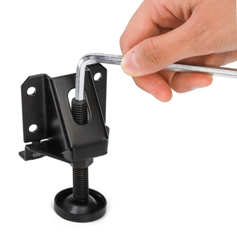 Mezchi 8 Pack Heavy Duty Adjustable Furniture Leveling Feet With Screws Lock Nuts And Wrench For Tables Cabinets Shelves And Workbenches Easy Install 0 To 2.4 Inches Height Range Ideal For Uneven Floors