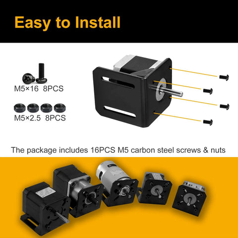 Nema 23 stepper motor brackets with screws and nuts for easy installation