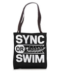 Paddler Tote Bag For Dragon Boat Racing And Dragonboating Fans, Sync Or Swim Vibe Gear For Paddling Teams, front view