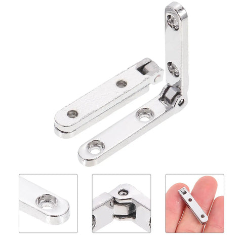 20 Pieces Zinc Alloy Box Hinges 90 Degree Decorative Folding Hardware For Jewelry Boxes And Mini Furniture, Silver Finish, Easy To Install.