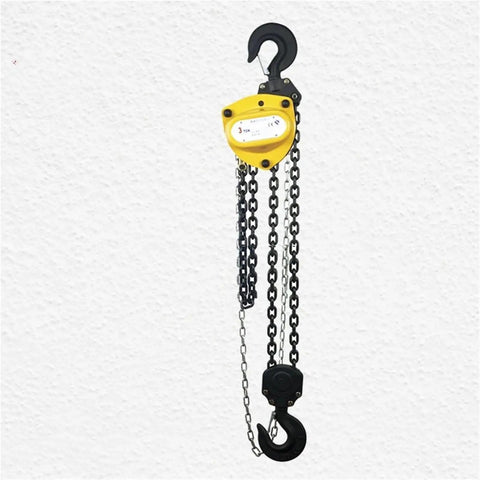 Top Tier Smooth Operator 10 Ton Manual Chain Hoist with heavy-duty steel hook and chains, perfect for industrial lifting.