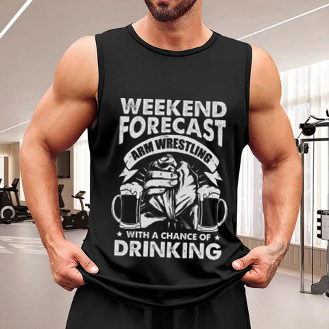 Lightweight Cotton Muscle Tank Top For Guys, Breathable Slim Fit Sleeveless Undershirt With Moisture Wicking, Tagless Gym Workout Vest For Summer Fitness And Straight Up Comfy Daily Grind, black with graphic.