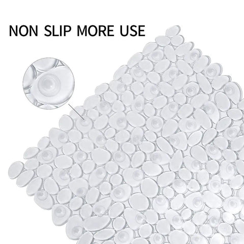 Top Rated Premium Heavy Duty Non Slip Shower Mat For Bathtub with suction cups and clear textured surface detail.