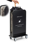 Heavy Duty Commercial Wet Umbrella Dryer With Rust Proof Finish And Removable Water Tray Plus Thick Absorbent Pads for drying umbrellas.