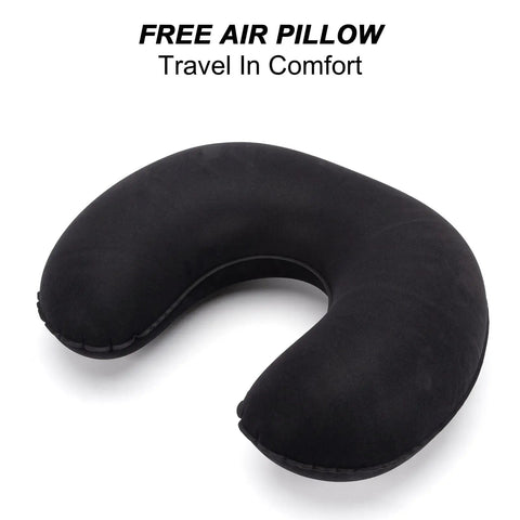 Free air pillow included with Under Seat Personal Item Duffel Bag 17 X 13 X 8 Inches With Free Pillow And USB Port Space Smart Grey Tote